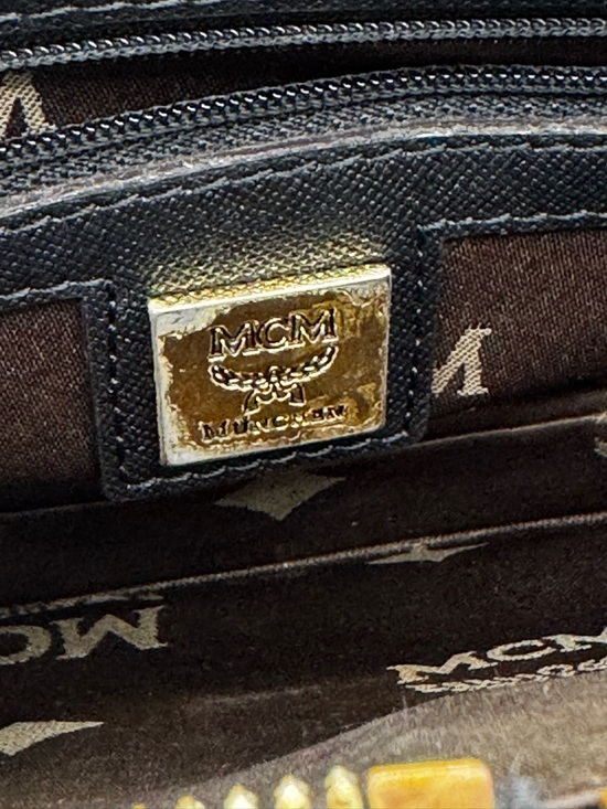 MCM Black Clutch with Gold Chain - Picture 10 of 10